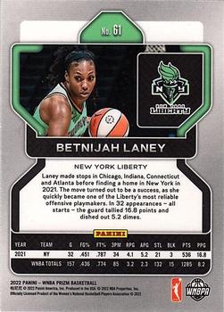 2022 Panini Prizm WNBA - Hyper #61 Betnijah Laney Back