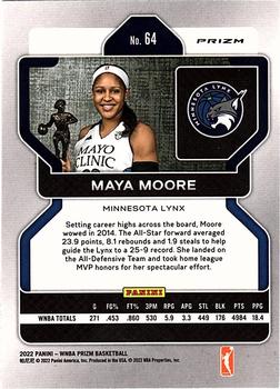 2022 Panini Prizm WNBA - Hyper #64 Maya Moore Back