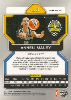 2022 Panini Prizm WNBA - Hyper #74 Anneli Maley Back