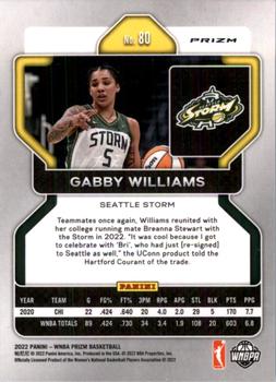 2022 Panini Prizm WNBA - Hyper #80 Gabby Williams Back