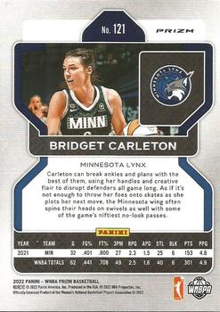 2022 Panini Prizm WNBA - Hyper #121 Bridget Carleton Back