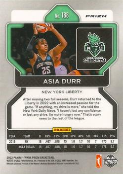 2022 Panini Prizm WNBA - Hyper #188 Asia Durr Back