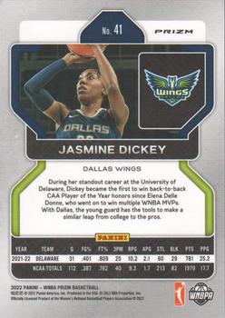 2022 Panini Prizm WNBA - Ice #41 Jasmine Dickey Back