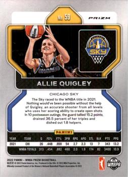 2022 Panini Prizm WNBA - Ice #59 Allie Quigley Back