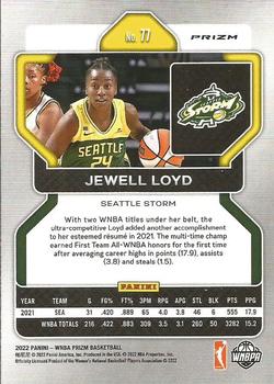 2022 Panini Prizm WNBA - Ice #77 Jewell Loyd Back