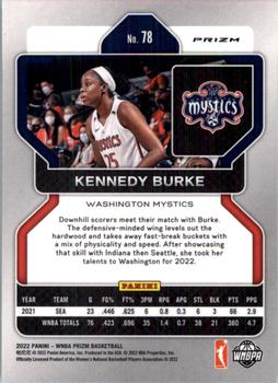 2022 Panini Prizm WNBA - Ice #78 Kennedy Burke Back