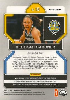 2022 Panini Prizm WNBA - Ice #138 Rebekah Gardner Back