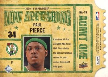 2009-10 Upper Deck - Now Appearing #NA-19 Paul Pierce Back