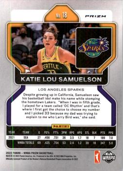 2022 Panini Prizm WNBA - Ruby Wave #18 Katie Lou Samuelson Back