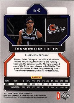 2022 Panini Prizm WNBA - Ruby Wave #45 Diamond DeShields Back