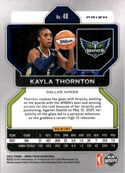 2022 Panini Prizm WNBA - Ruby Wave #48 Kayla Thornton Back