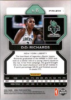 2022 Panini Prizm WNBA - Ruby Wave #65 DiDi Richards Back