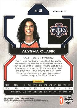 2022 Panini Prizm WNBA - Ruby Wave #79 Alysha Clark Back