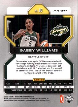 2022 Panini Prizm WNBA - Ruby Wave #80 Gabby Williams Back
