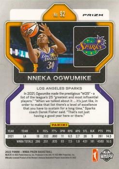 2022 Panini Prizm WNBA - Ruby Wave #92 Nneka Ogwumike Back