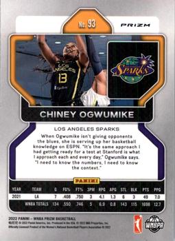 2022 Panini Prizm WNBA - Ruby Wave #93 Chiney Ogwumike Back
