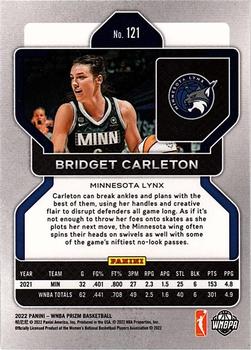 2022 Panini Prizm WNBA - Ruby Wave #121 Bridget Carleton Back