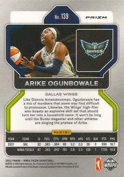 2022 Panini Prizm WNBA - Ruby Wave #139 Arike Ogunbowale Back