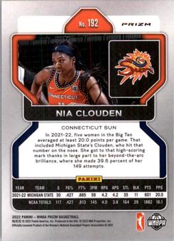 2022 Panini Prizm WNBA - Ruby Wave #192 Nia Clouden Back