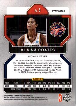 2022 Panini Prizm WNBA - Silver #9 Alaina Coates Back