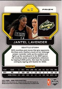 2022 Panini Prizm WNBA - Silver #17 Jantel Lavender Back