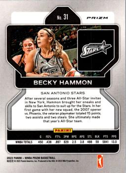 2022 Panini Prizm WNBA - Silver #31 Becky Hammon Back