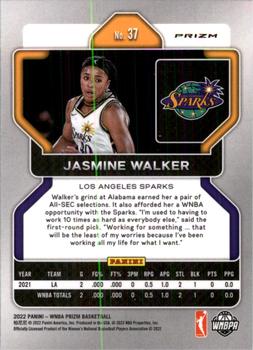 2022 Panini Prizm WNBA - Silver #37 Jasmine Walker Back