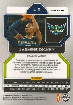2022 Panini Prizm WNBA - Silver #41 Jasmine Dickey Back