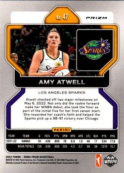2022 Panini Prizm WNBA - Silver #47 Amy Atwell Back