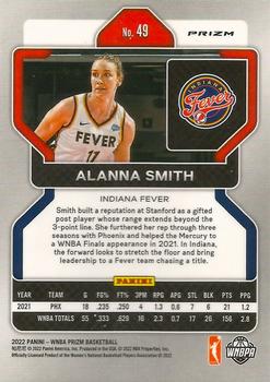 2022 Panini Prizm WNBA - Silver #49 Alanna Smith Back