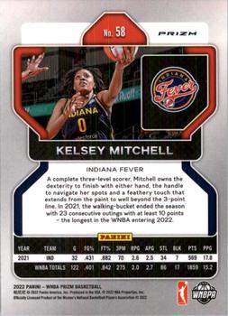 2022 Panini Prizm WNBA - Silver #58 Kelsey Mitchell Back