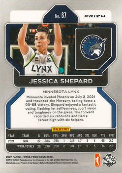 2022 Panini Prizm WNBA - Silver #67 Jessica Shepard Back