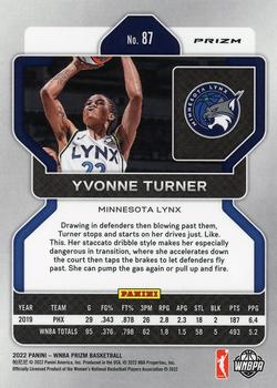2022 Panini Prizm WNBA - Silver #87 Yvonne Turner Back