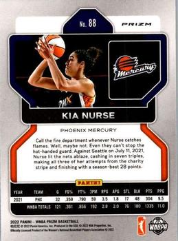 2022 Panini Prizm WNBA - Silver #88 Kia Nurse Back