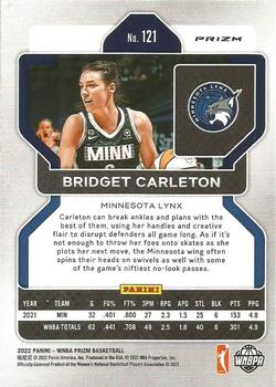 2022 Panini Prizm WNBA - Silver #121 Bridget Carleton Back