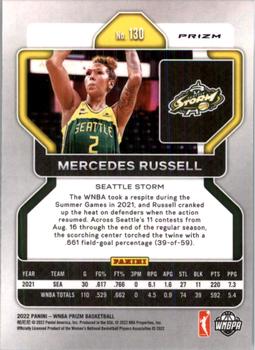 2022 Panini Prizm WNBA - Silver #130 Mercedes Russell Back