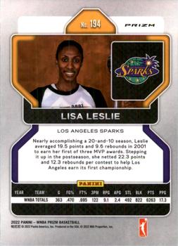 2022 Panini Prizm WNBA - Silver #194 Lisa Leslie Back