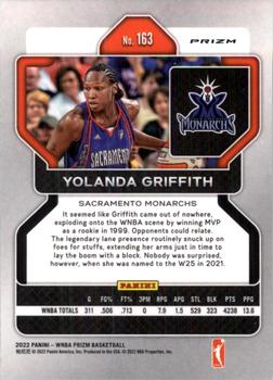 2022 Panini Prizm WNBA - Silver #163 Yolanda Griffith Back