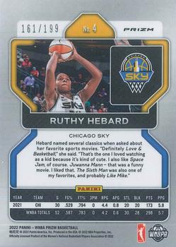 2022 Panini Prizm WNBA - Red #4 Ruthy Hebard Back
