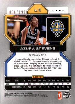 2022 Panini Prizm WNBA - Red #11 Azura Stevens Back