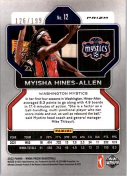 2022 Panini Prizm WNBA - Red #12 Myisha Hines-Allen Back