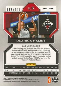 2022 Panini Prizm WNBA - Red #15 Dearica Hamby Back