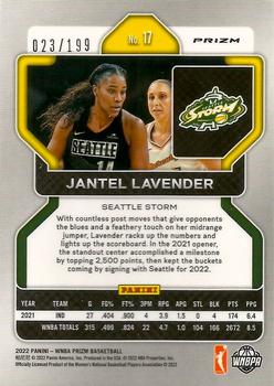 2022 Panini Prizm WNBA - Red #17 Jantel Lavender Back