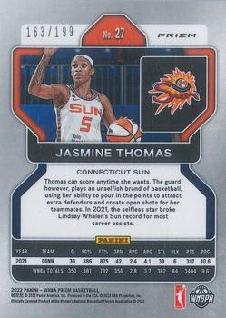 2022 Panini Prizm WNBA - Red #27 Jasmine Thomas Back