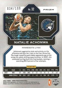 2022 Panini Prizm WNBA - Red #32 Natalie Achonwa Back