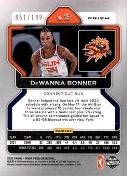 2022 Panini Prizm WNBA - Red #35 DeWanna Bonner Back