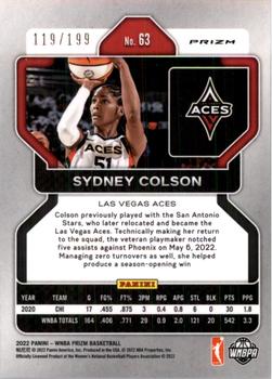 2022 Panini Prizm WNBA - Red #63 Sydney Colson Back
