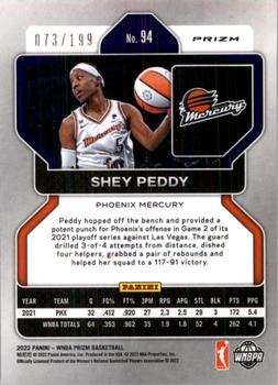 2022 Panini Prizm WNBA - Red #94 Shey Peddy Back