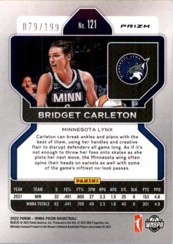 2022 Panini Prizm WNBA - Red #121 Bridget Carleton Back