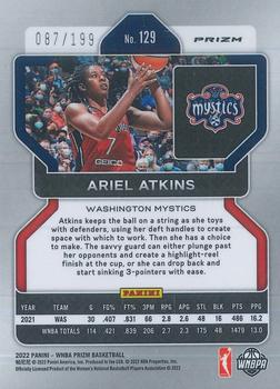 2022 Panini Prizm WNBA - Red #129 Ariel Atkins Back